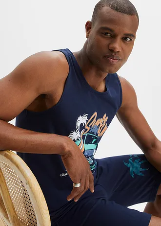 Tanktop van biologisch katoen (set van 2) • donkerblauw+mentholblauw • bonprix online shop