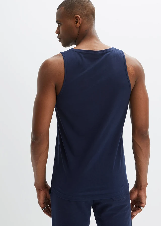 Tanktop van biologisch katoen (set van 2), Kleur: donkerblauw+mentholblauw