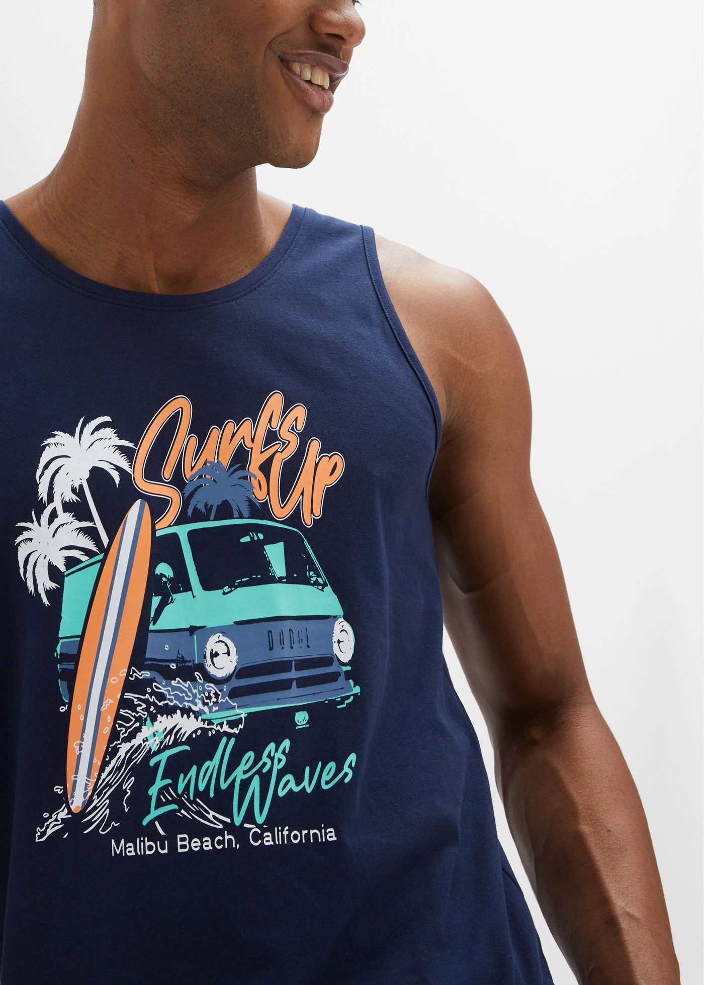 Lot de 2 débardeurs en coton • bleu foncé+bleu menthol • Boutique bonprix