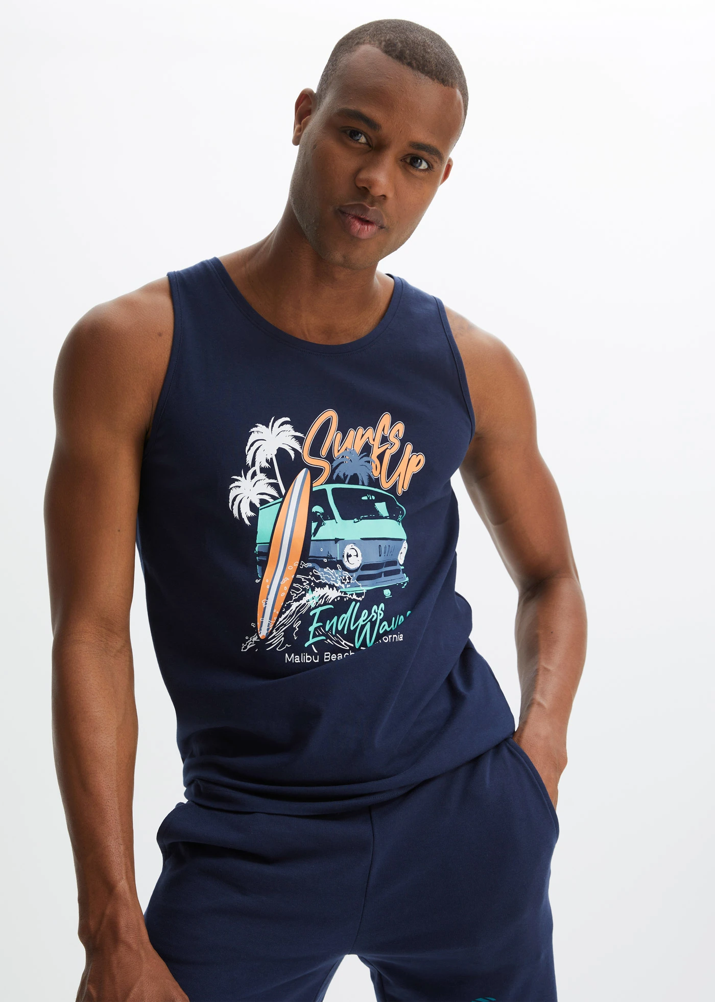 Lot de 2 débardeurs en coton • bleu foncé+bleu menthol • Boutique bonprix