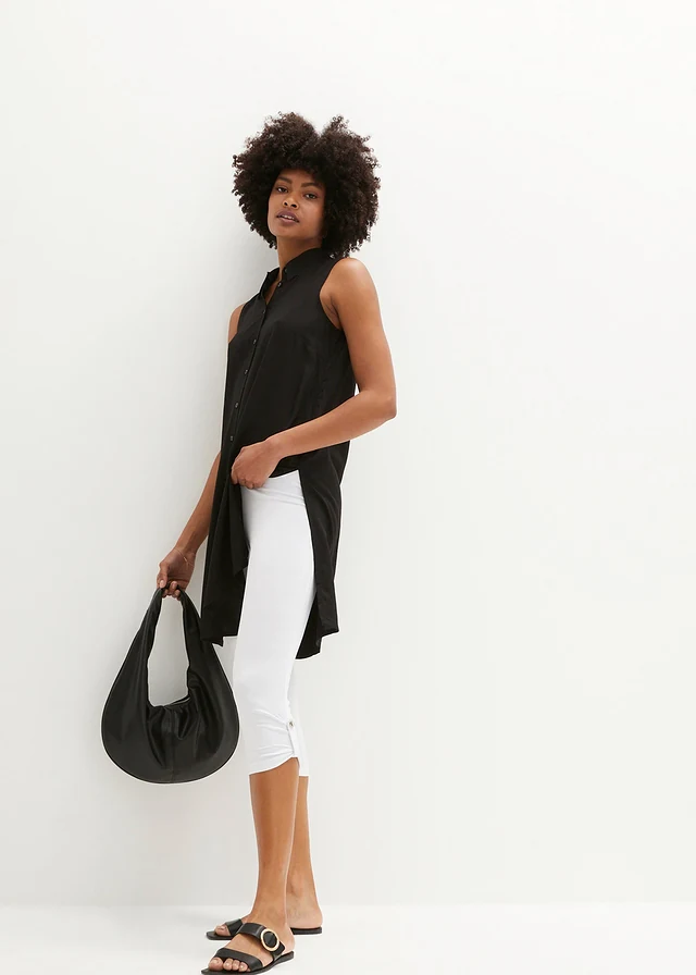 Legging 3/4 en coton, Couleur: blanc