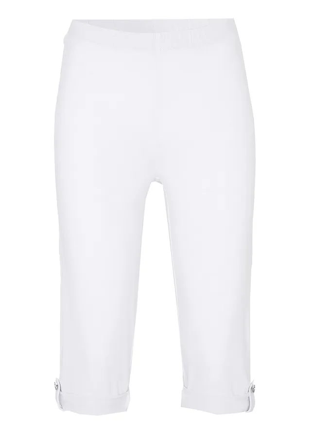 Legging 3/4 en coton, Couleur: blanc