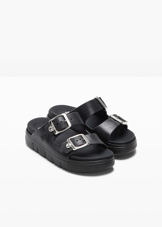 Mules Rieker légères et confortables à plateforme • noir • product-page.page-title-suffix