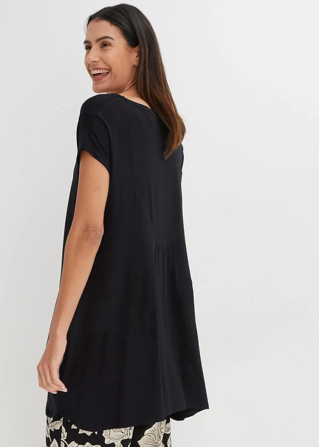 T-shirt long, Couleur: noir