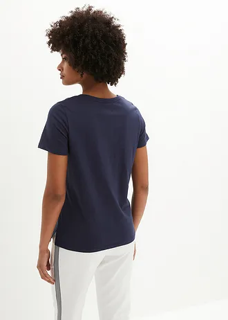 Tričko Sea Love, barva: tmavě modro-krémově bílá s potiskem