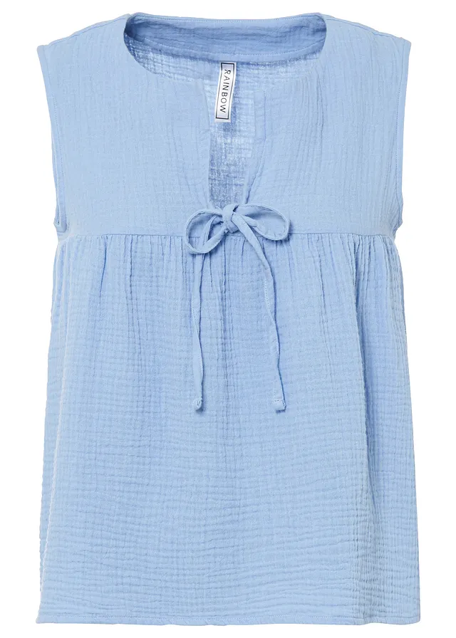 Blúz fazonú muszlin top • gyöngykék • bonprix áruház