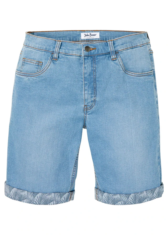 Bermuda en jean extensible, Regular, Couleur: bleu clair denim