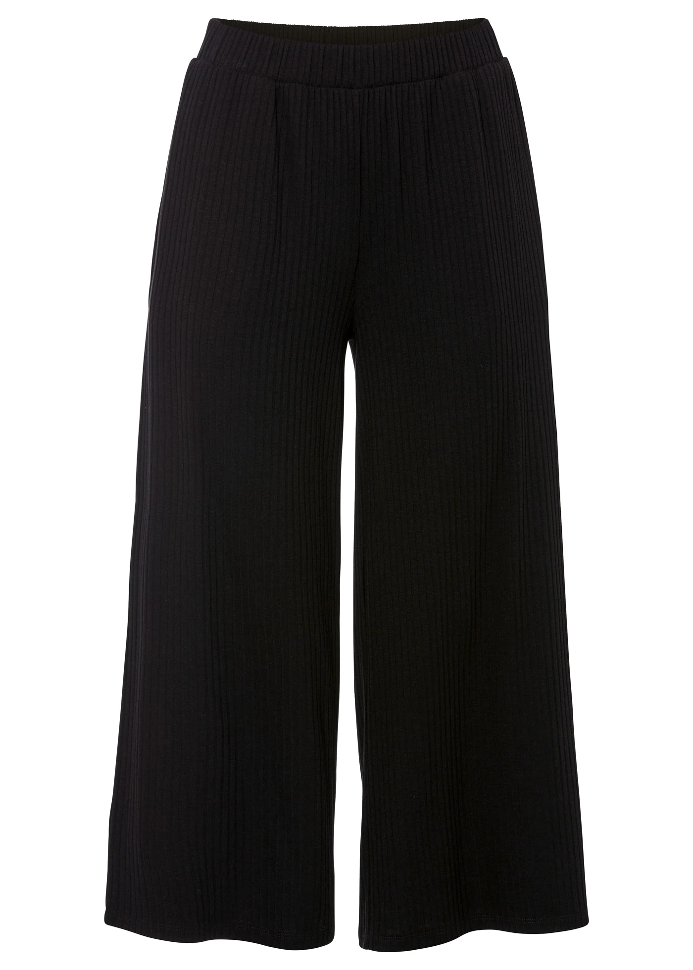 Geribde jersey culotte met comfortabele tailleband • zwart • bonprix online shop