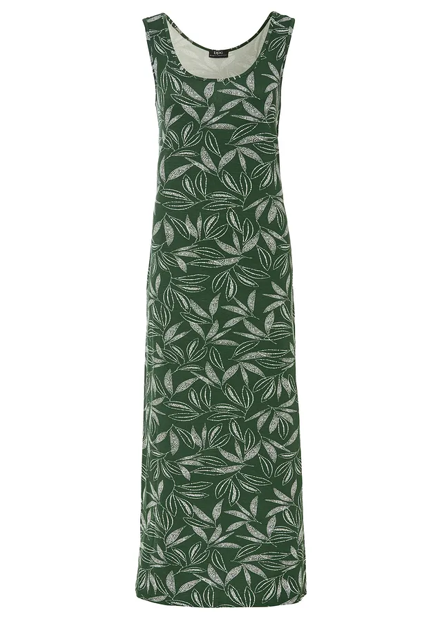 Robe longue en viscose fluide • vert foncé-écru imprimé • Boutique bonprix