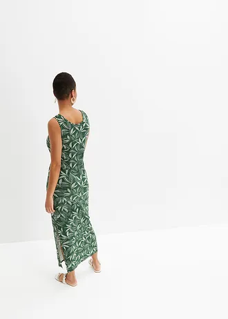 Robe longue en viscose fluide • vert foncé-écru imprimé • Boutique bonprix
