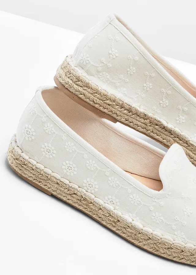 Espadrilles, Kleur: sandbeige gebloemd
