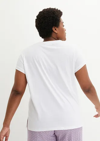 Luchtig shirt met kant, Kleur: wit