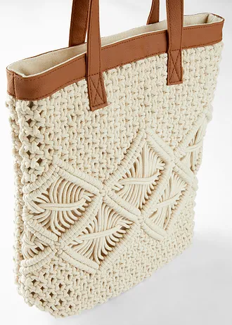 Geantă shopper din macrame • bej natur • magazin bonprix