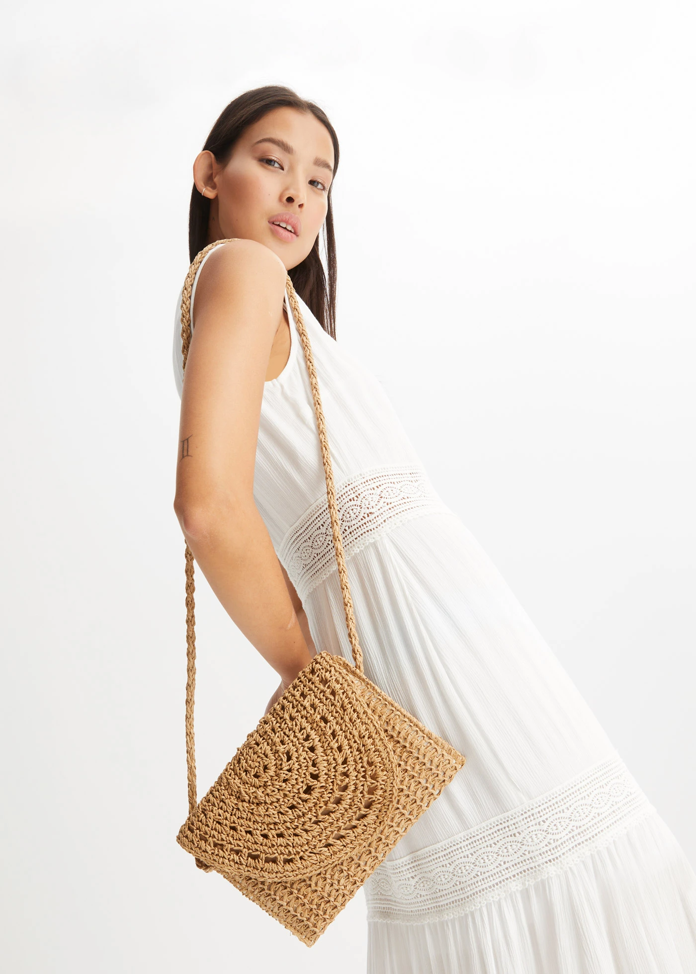 Slaměná kabelka přes rameno • přírodní • bonprix obchod