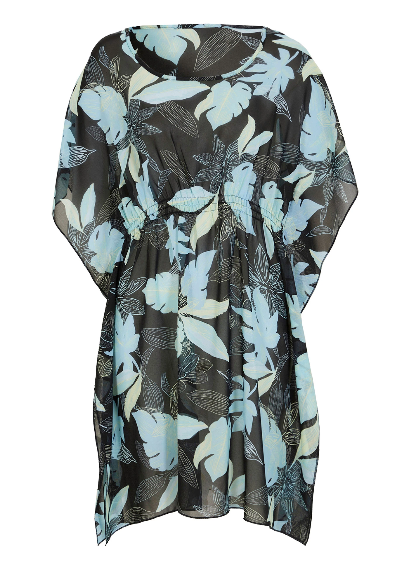 Tunika plażowa z szyfonu • czarny/jasnoniebieski • bonprix obchod