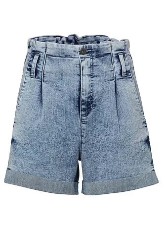 Džínsové šortky Paperbag, farba: modrá denim