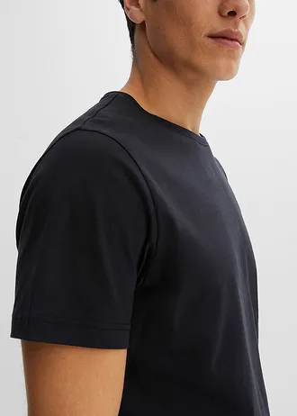 T-shirt (set van 3) • wit+zwart+kobaltturkoois • bonprix online shop