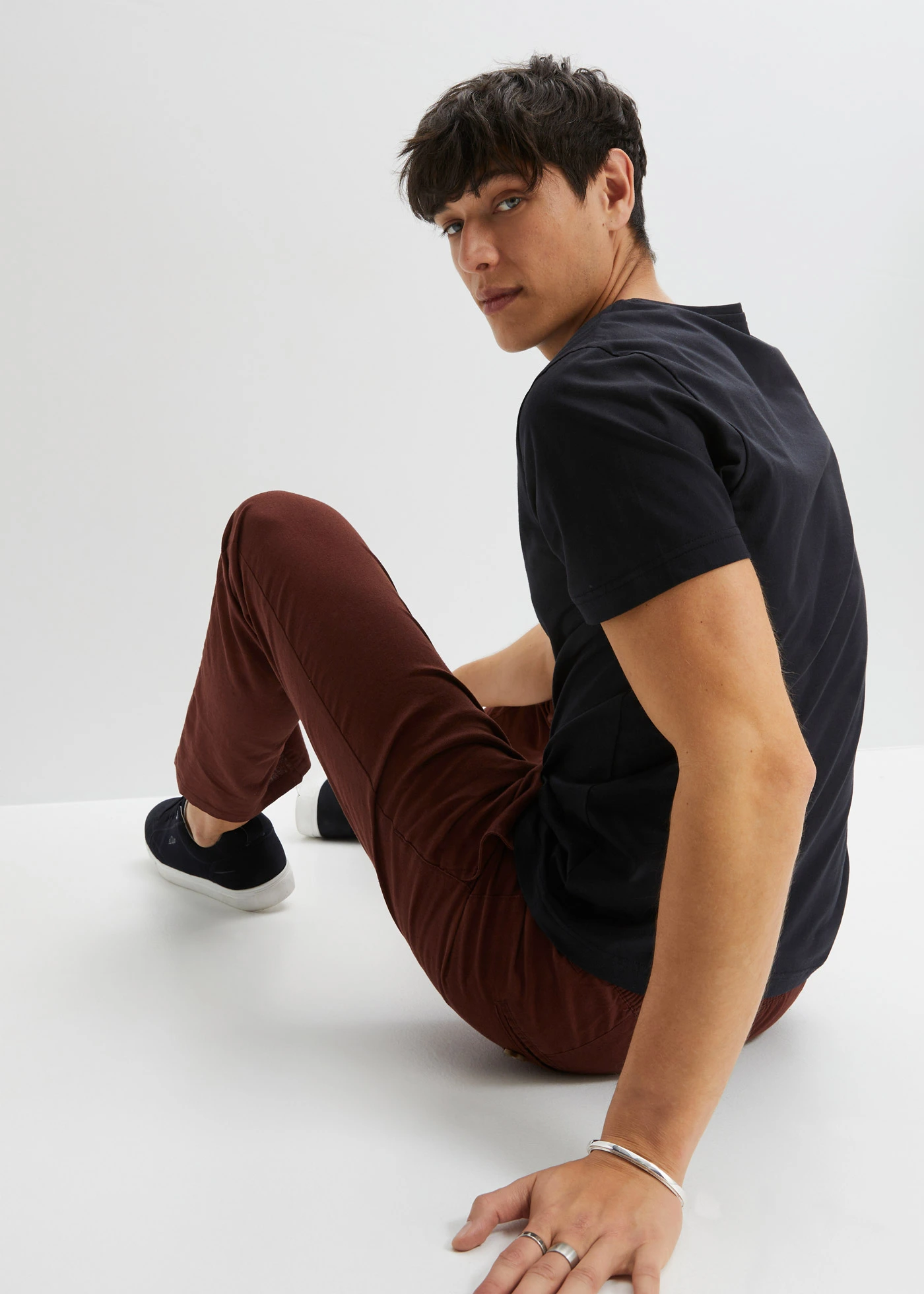 T-shirt (set van 3) • wit+zwart+kobaltturkoois • bonprix online shop