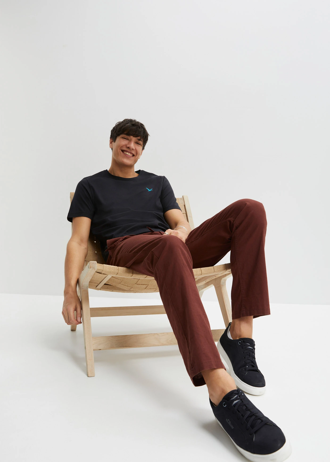 T-shirt (set van 3) • wit+zwart+kobaltturkoois • bonprix online shop