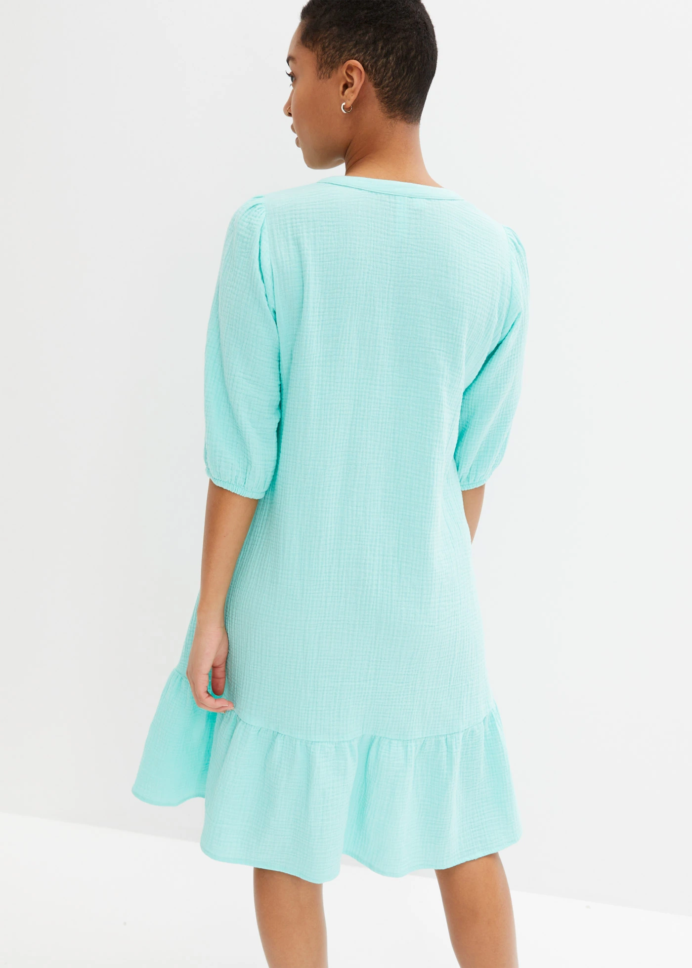 Robe en gaze de coton • bleu menthol • Boutique bonprix