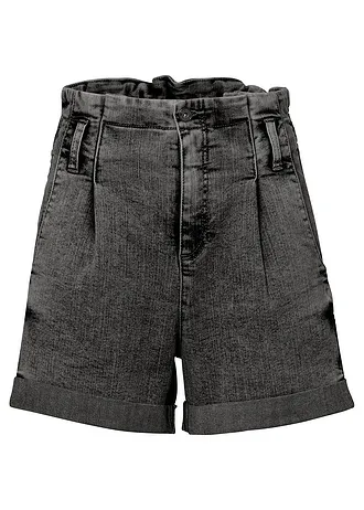 Džínové šortky Paperbag • černý denim • bonprix obchod
