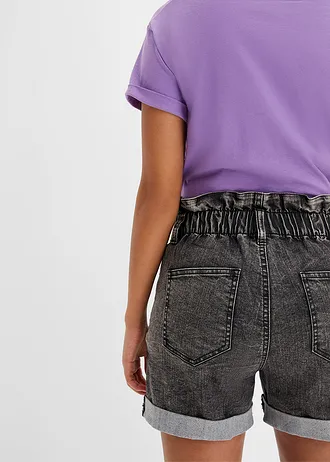 Džínové šortky Paperbag • černý denim • bonprix obchod