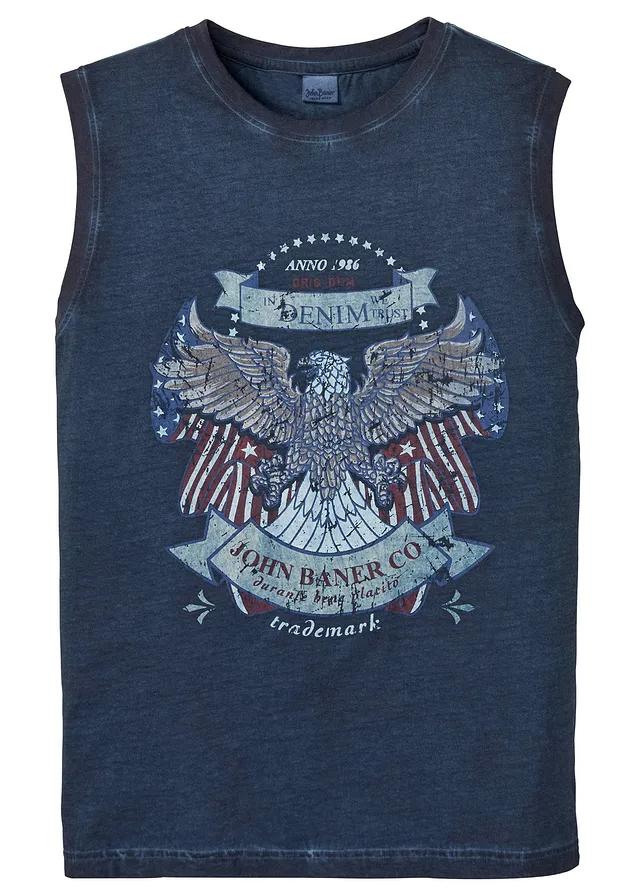 Tričko bez rukávov s vybieleným vzhľadom, z čistej bio bavlny