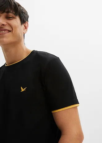 Tričko (2 ks v balení) • černá + šedozelená • bonprix obchod