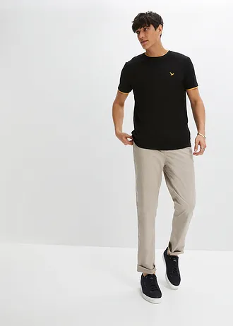 T-shirt (set van 2), Kleur: zwart+grijsgroen