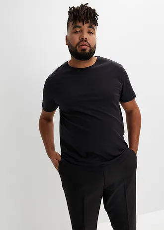 T-shirt (set van 5), Kleur: 3x wit+2x zwart