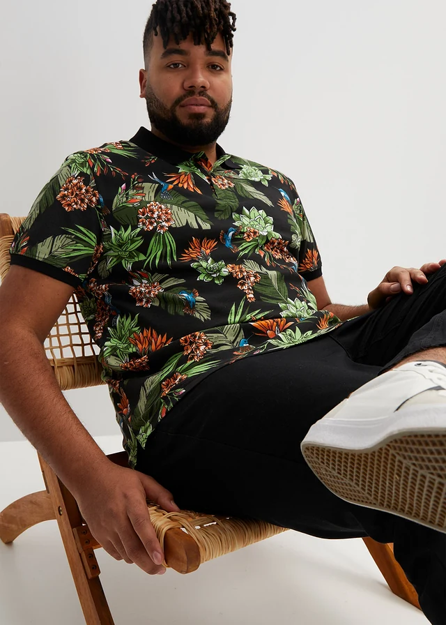 Poloshirt, Kleur: zwart