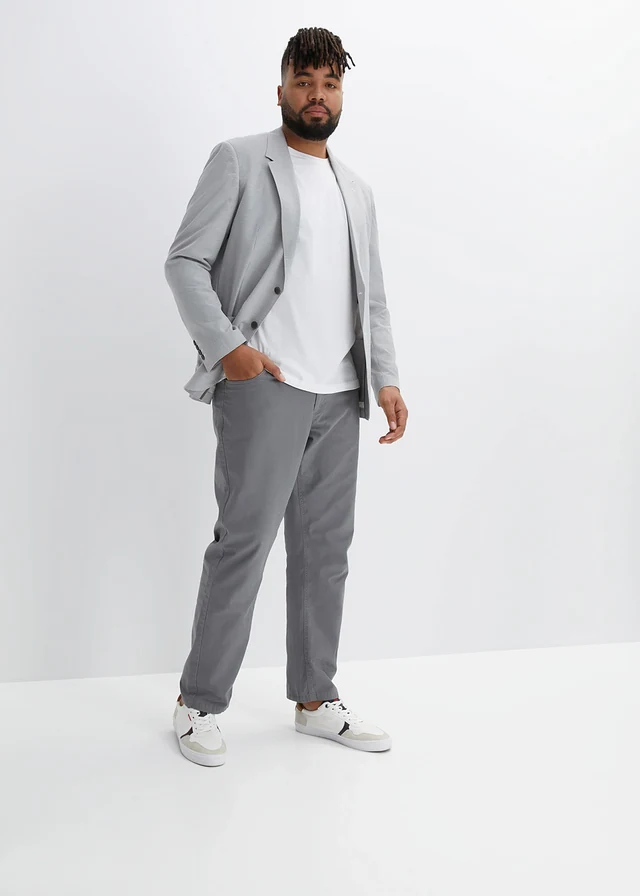Seersucker colbert, regular fit, Kleur: wolwit-lichtgrijs gemêleerd
