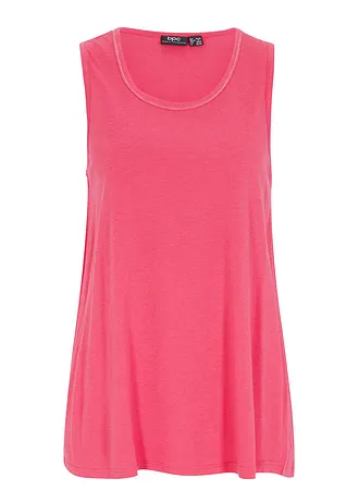 Dlouhý udržitelný top s kulatým výstřihem • tmavě pink • bonprix obchod