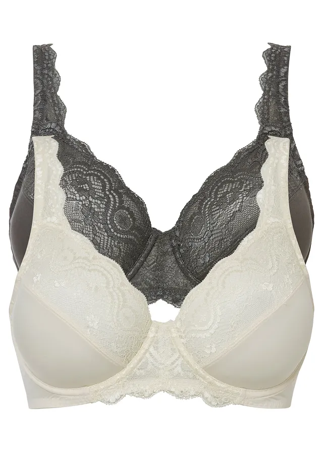 Sutien cu armătură cu dantelă fină (set/2 buc.)