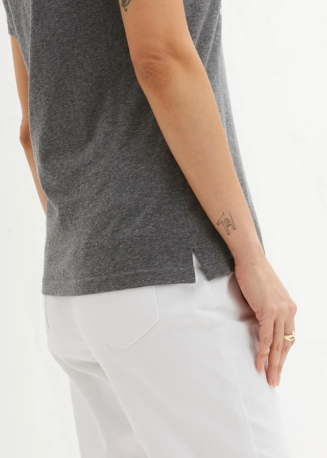 T-shirt • grijs gemêleerd-wit met print • product-page.page-title-suffix