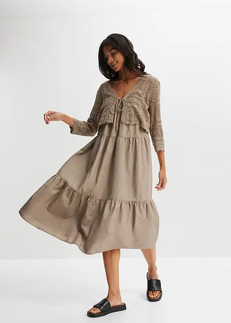 Ajour bolero, Kleur: taupe