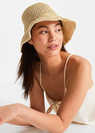 Zonnehoed in rieten look, Kleur: naturel