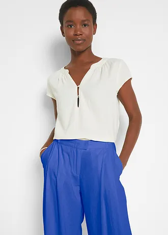 Pantalon palazzo léger en lin et viscose • bleu roi • Boutique bonprix