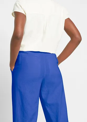 Pantalon palazzo léger en lin et viscose • bleu roi • Boutique bonprix