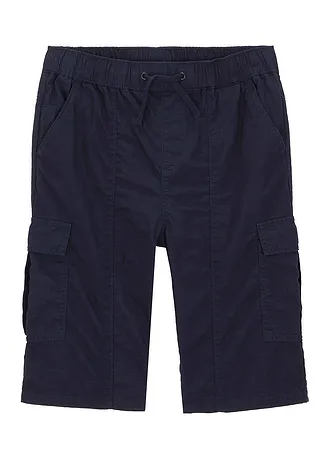 Bermuda cargo regular 100% coton, taille élastiquée • bleu foncé • Boutique bonprix