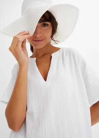 Dlouhá mušelínová tunika z čisté bavlny • bílá • bonprix obchod