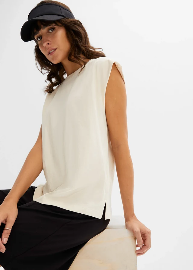 T-shirt oversize 100% coton • beige galet • product-page.page-title-suffix