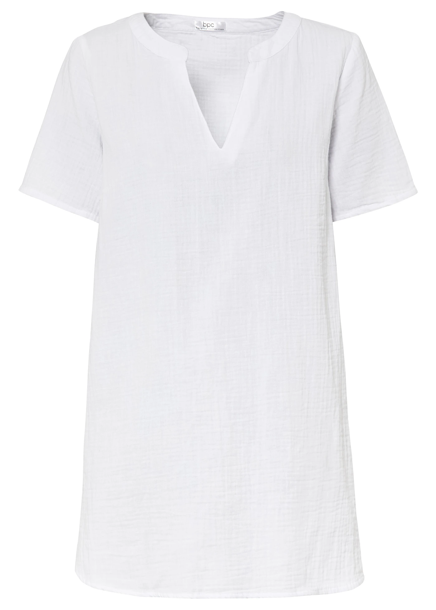 Dlouhá mušelínová tunika z čisté bavlny • bílá • bonprix obchod