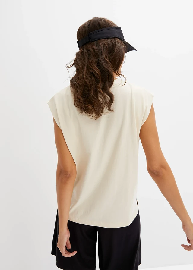 T-shirt oversize 100% coton • beige galet • product-page.page-title-suffix