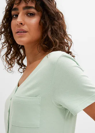 Tricou cu bandă de nasturi • vernil • magazin bonprix