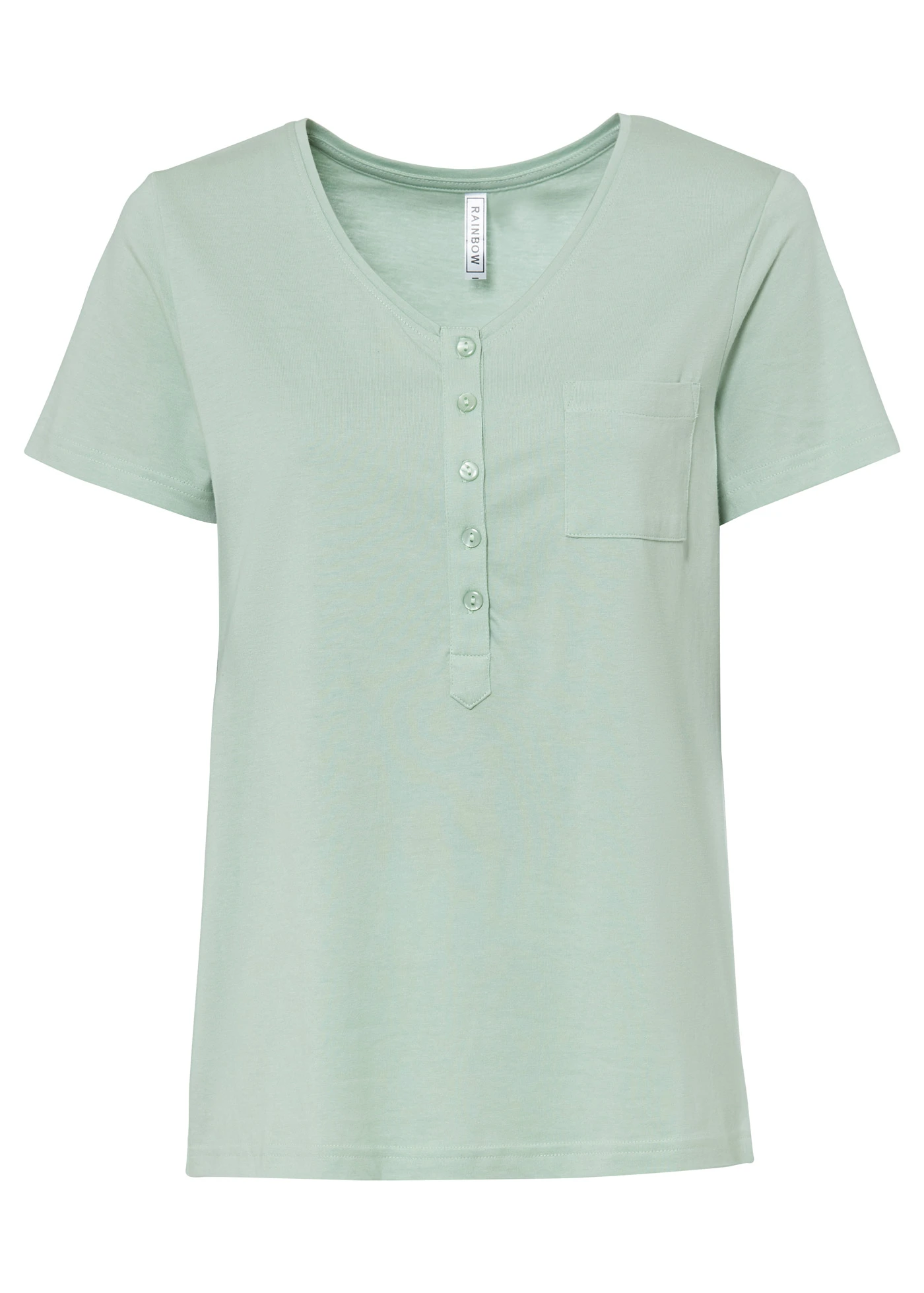 Tricou cu bandă de nasturi • vernil • magazin bonprix