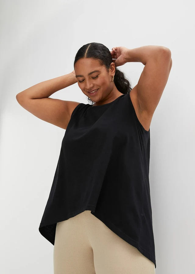Top en coton, Couleur: noir