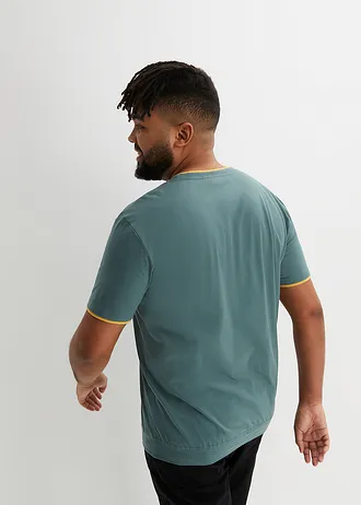 T-shirt (set van 2), Kleur: zwart+grijsgroen