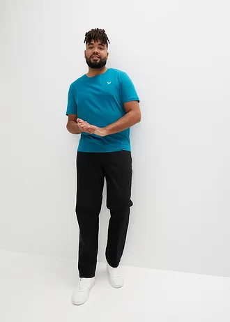 T-shirt (3 szt.), kolor: biały+czarny+kobaltowo-turkusowy