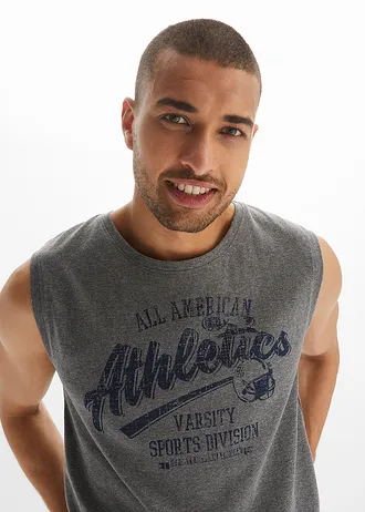 Muscle shirt (set van 2) • donkerblauw+grijs gemêleerd • bonprix online shop